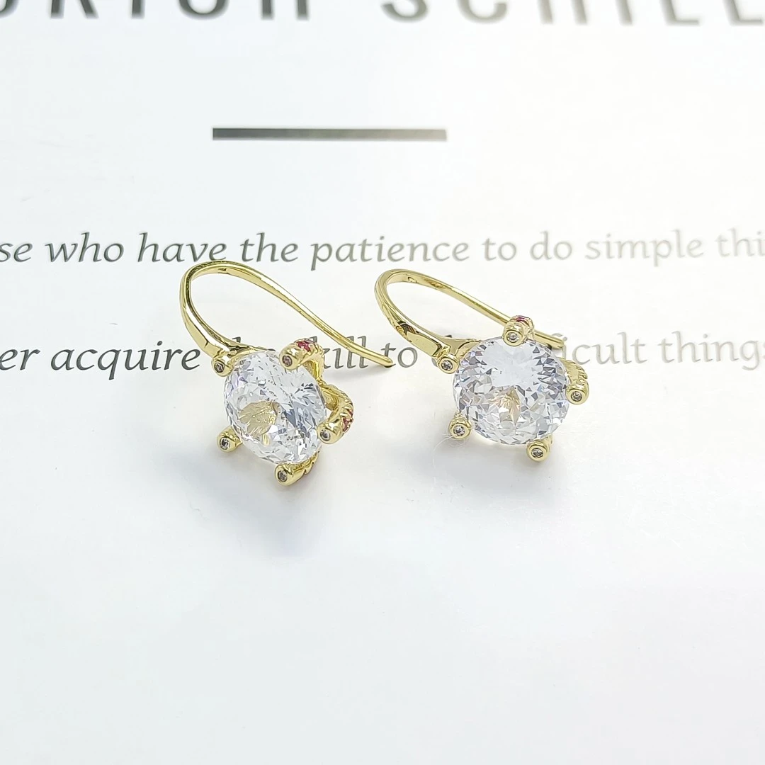 铜合金合成锆石耳饰 GTL-54608 耳环欧美气质百搭镶嵌轻奢经典