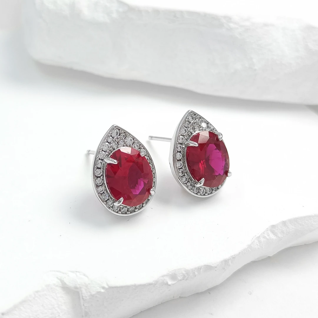 铜合金合成锆石耳饰 FXLM-52955 耳饰欧美镶嵌百搭时尚气质轻奢