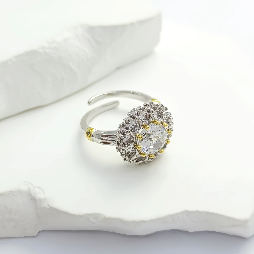 铜合金合成锆石戒指 FXLM-55699 戒指轻奢精致欧美时尚气质