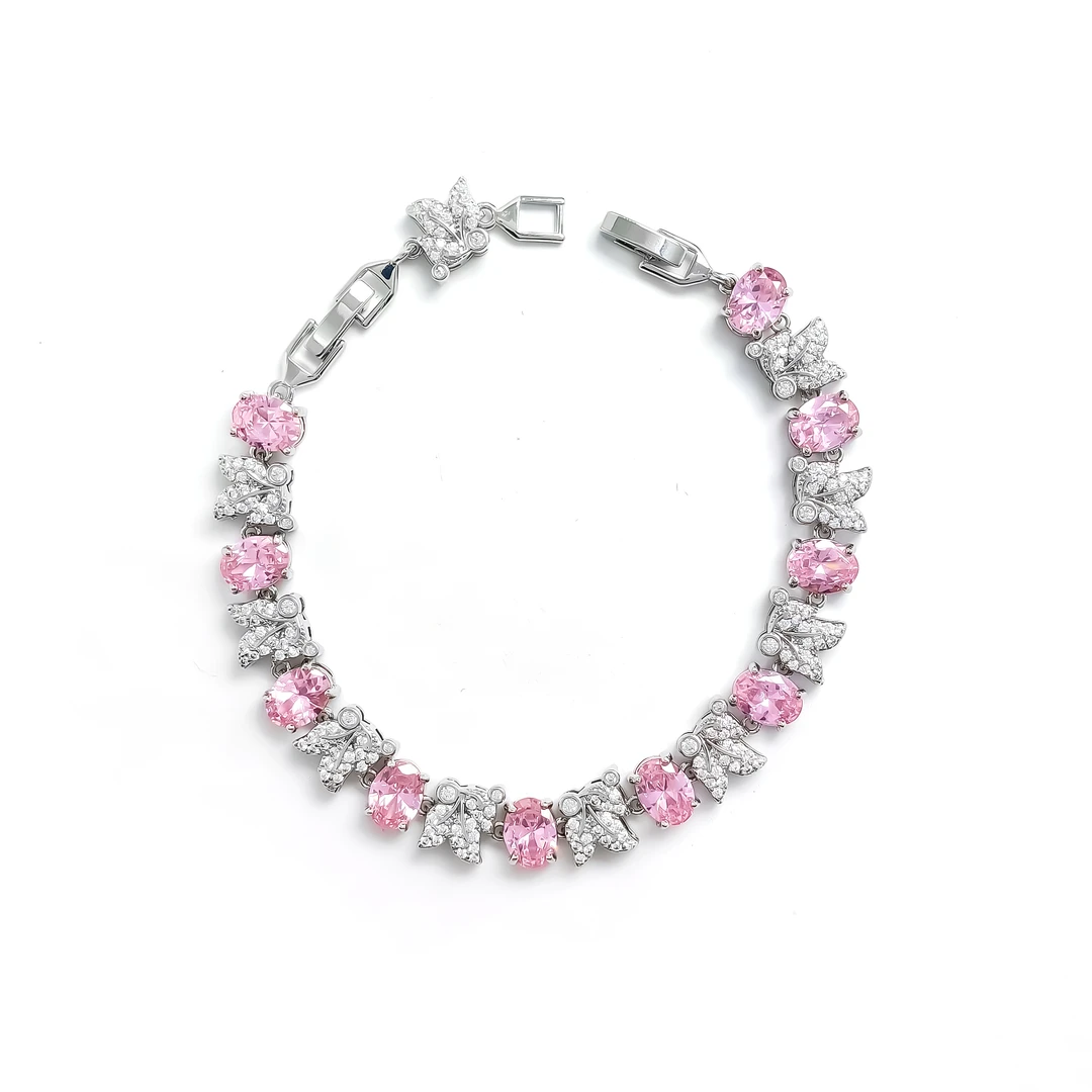 铜合金合成锆石手链 WKDMX-000093 【桃光初照】 手链欧美优雅简约