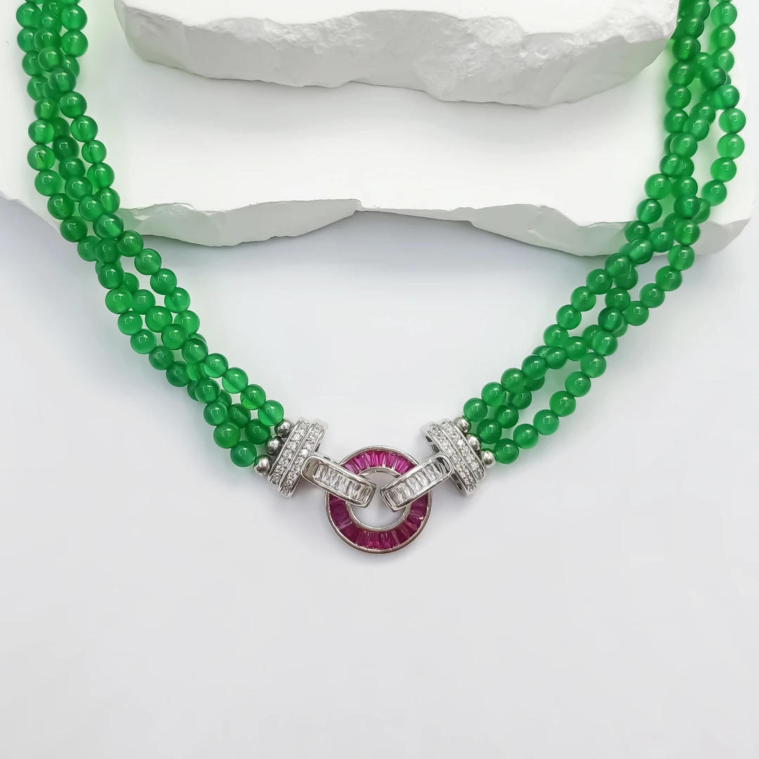 铜合金合成锆石项链 RSS-55741 项链高级感百搭设计欧美轻奢