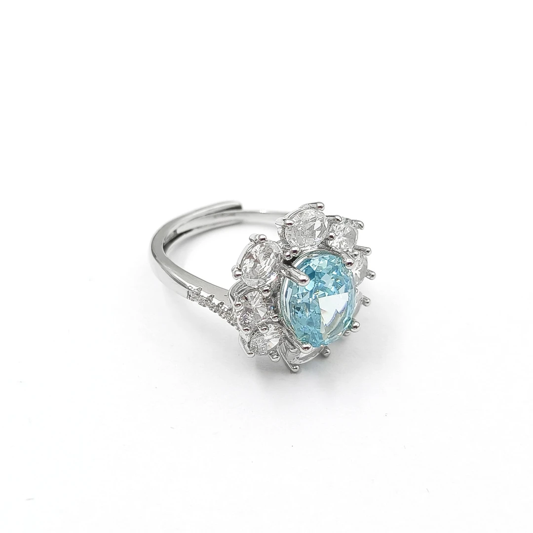 铜合金合成锆石戒指 XS-51455 戒指欧美时尚精致小众大方简约