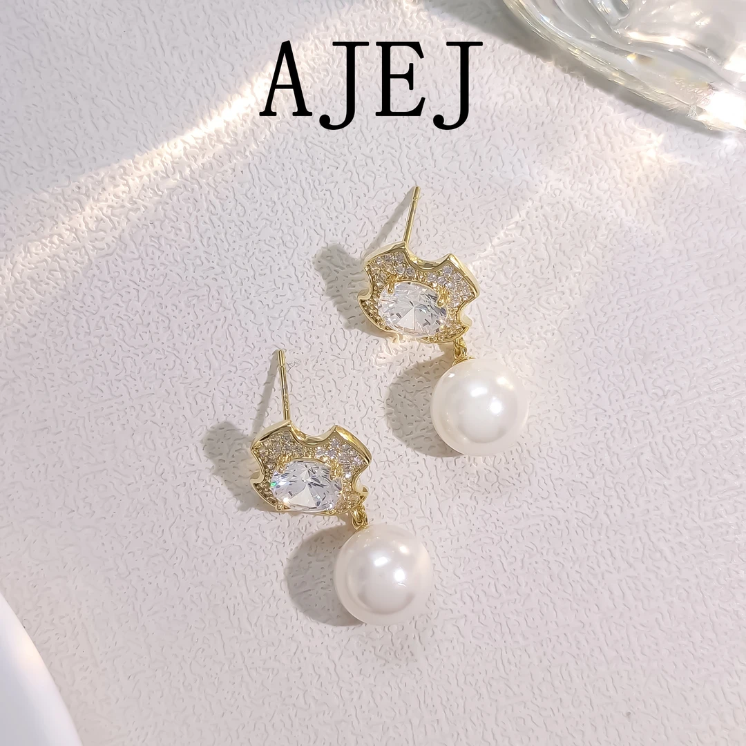 铜合金仿珍珠耳饰 WASLX-001348【微风】耳环气质欧美百搭时尚简约