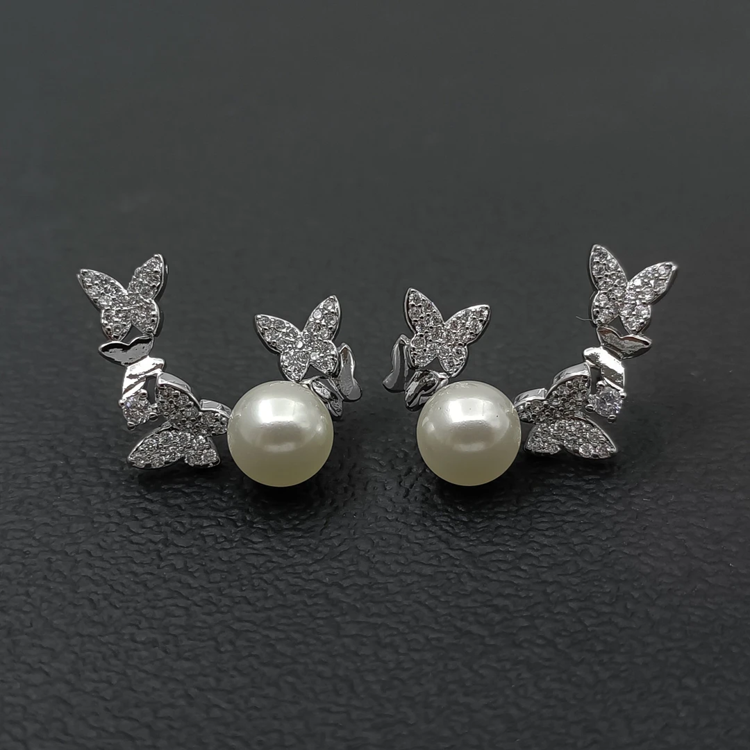 铜合金合成锆石耳饰 FXL-51845 耳饰百搭小众时尚轻奢气质