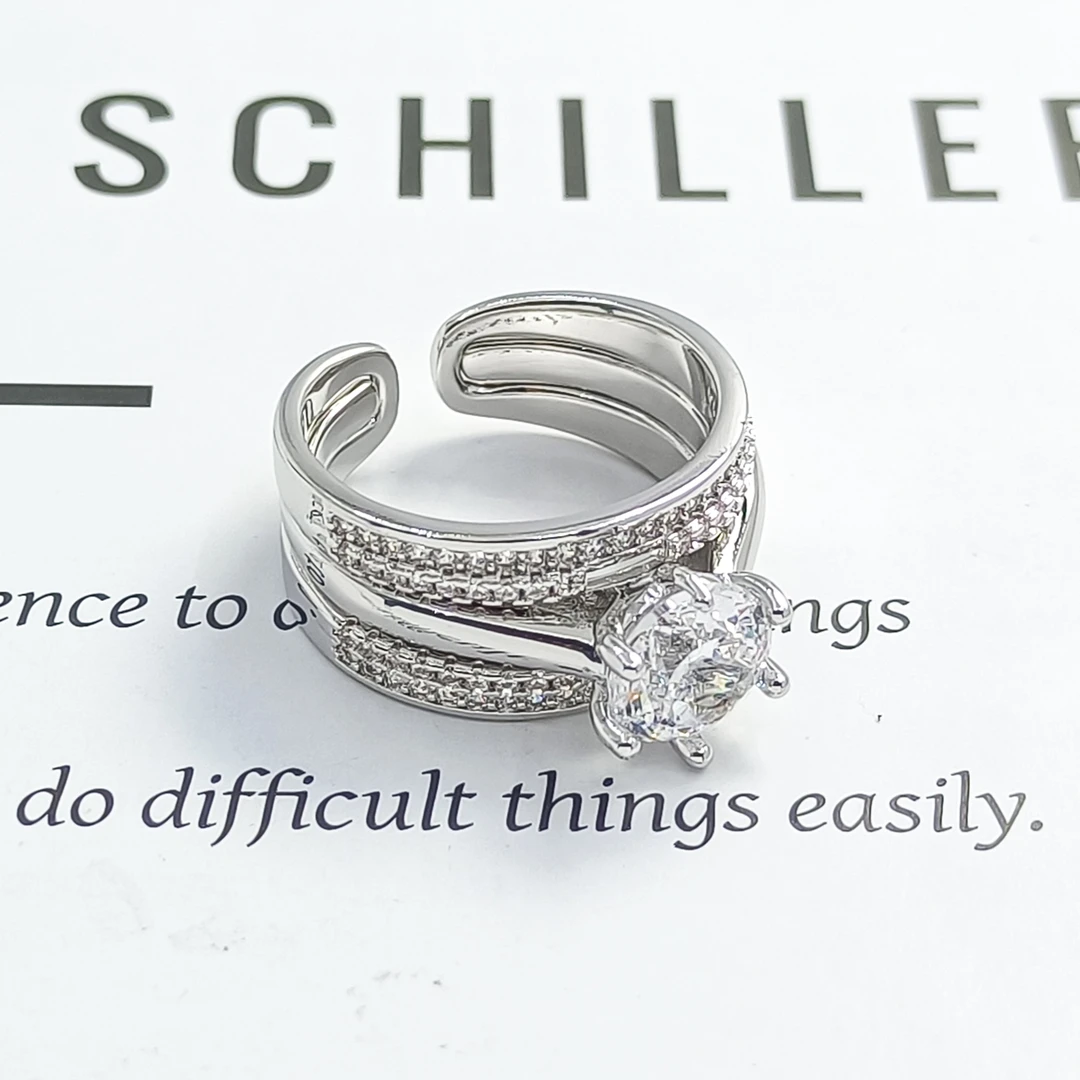 铜合金合成锆石戒指 FXLM-55620 戒指轻奢精致欧美时尚气质