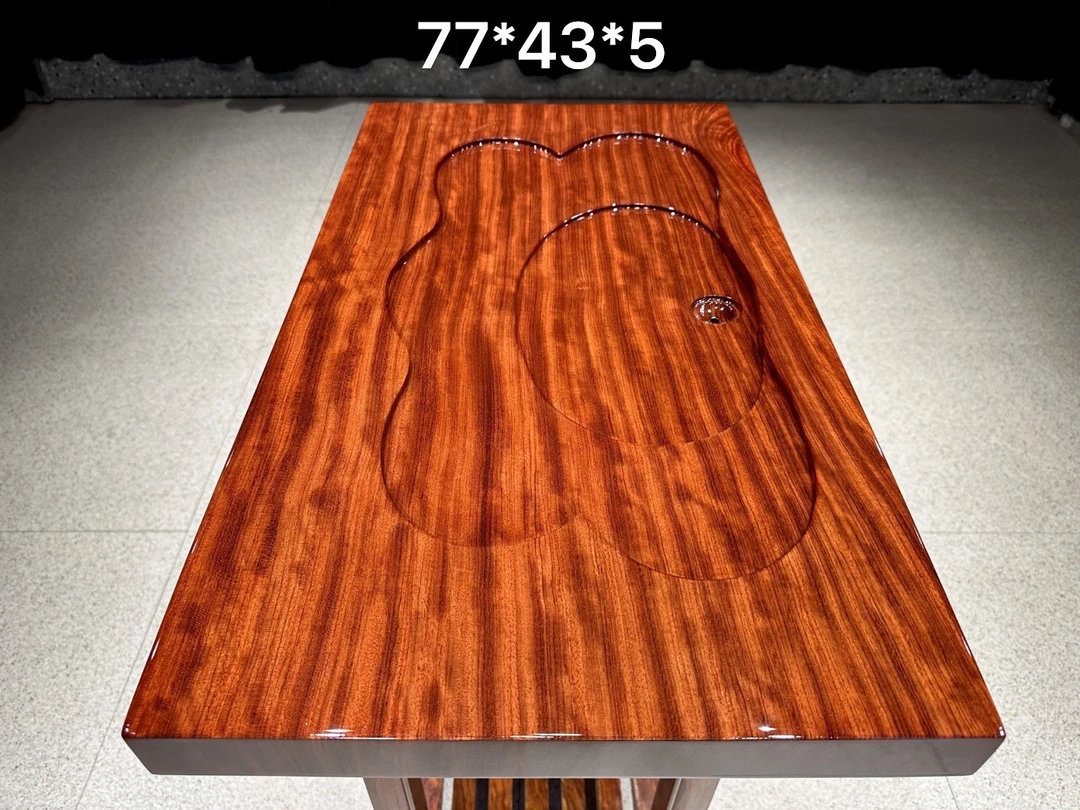 （第二款）巴花实木原木茶盘 不含脚架