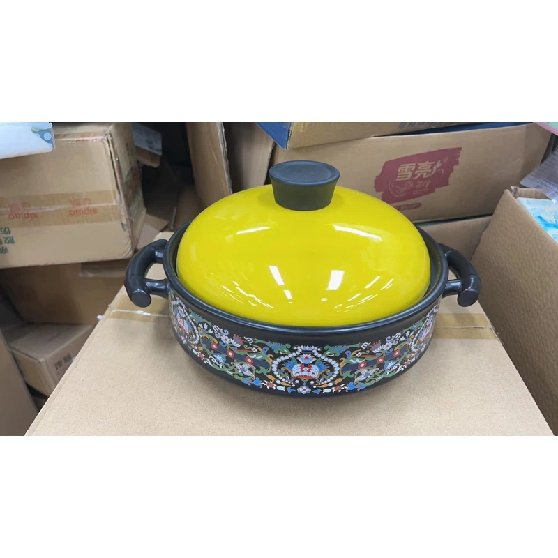 砂锅浅口家用耐高温老式平底商用煲汤明火宽口火锅汤锅