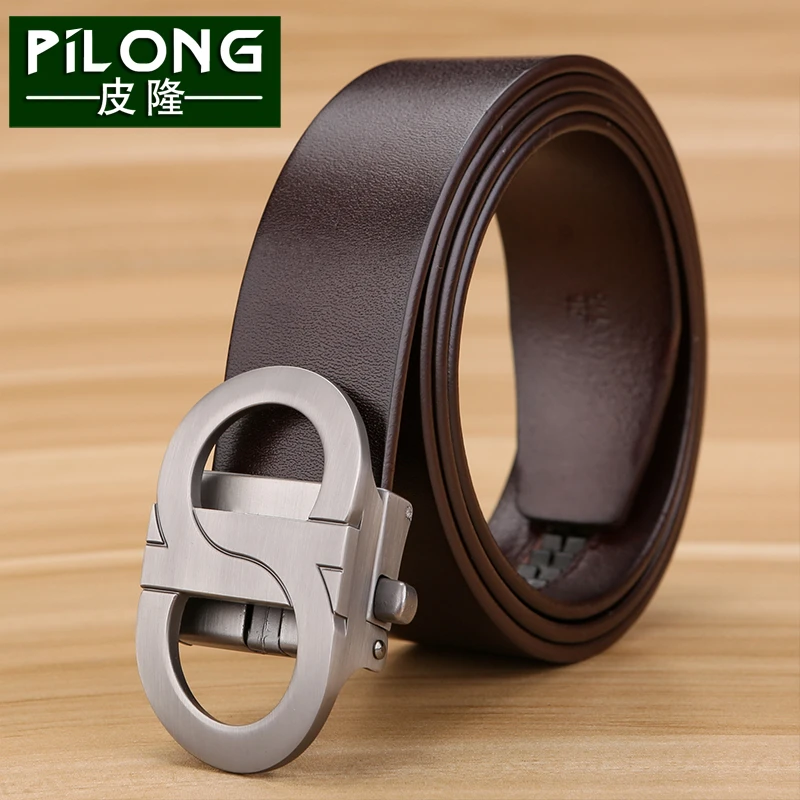 皮隆男士真皮皮带头层牛皮自动扣商务休闲百搭腰带男时尚裤带