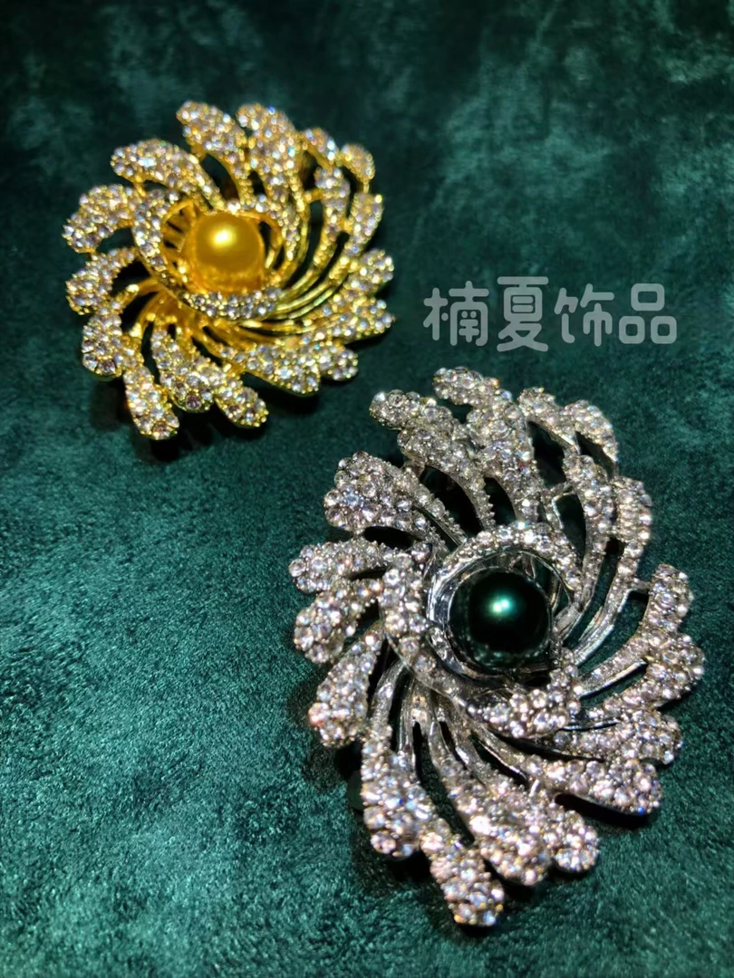 铜合金锆石胸针 铜合金珐琅胸针 复古优雅时尚百搭