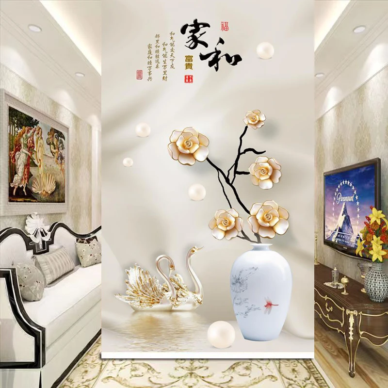 定制3D花瓶玄关厨房卫生间卧室免打孔全遮光防水拉珠升降卷帘窗帘