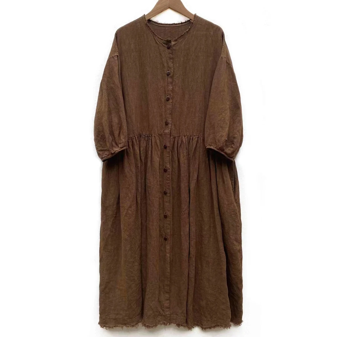 妝點家 左岸迷香 连衣裙   亚麻 Z22SS /5021   连衣裙  长款宽松