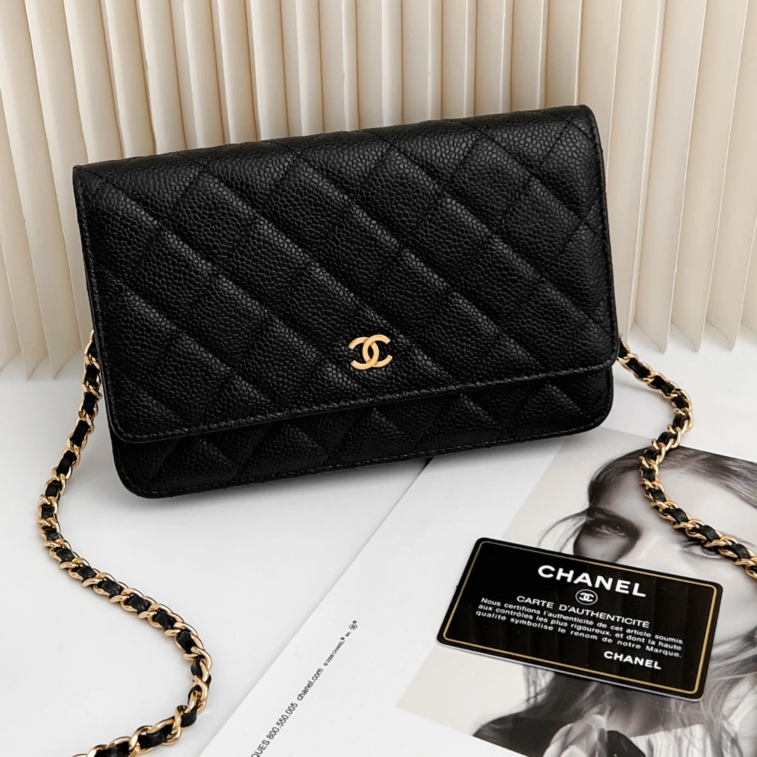 99新 Chanel/香奈儿 Chanel黑金鱼子酱woc单肩包
