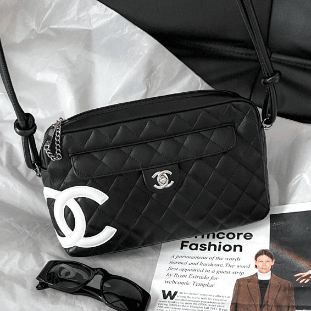 95新 Chanel/香奈儿 Chanel黑白熊猫康鹏相机包