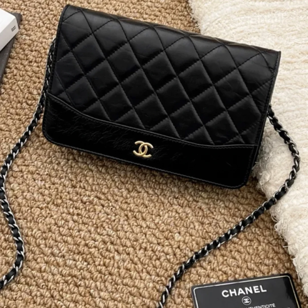 95新 Chanel/香奈儿 Chanel黑金油蜡牛流浪woc