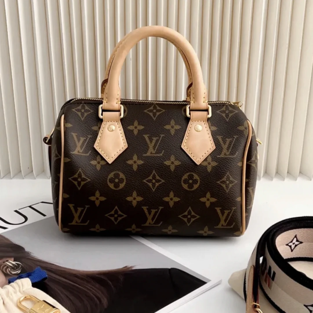 99新 LV LV老花speedy20肩带款