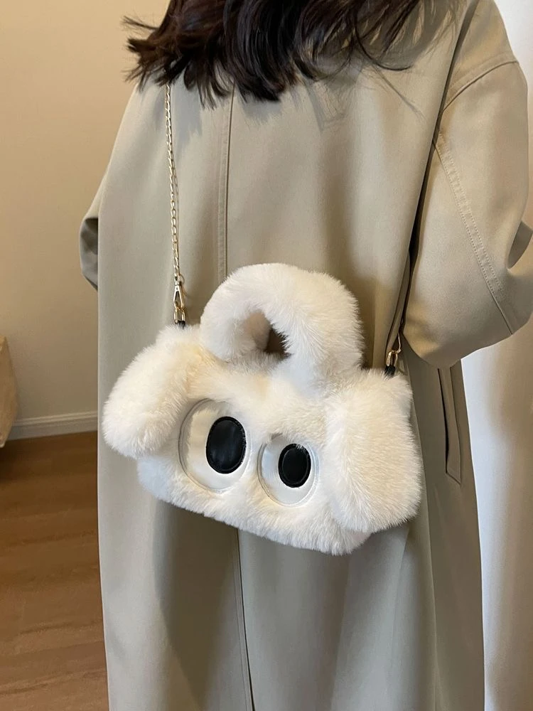 毛茸茸大眼狗包包