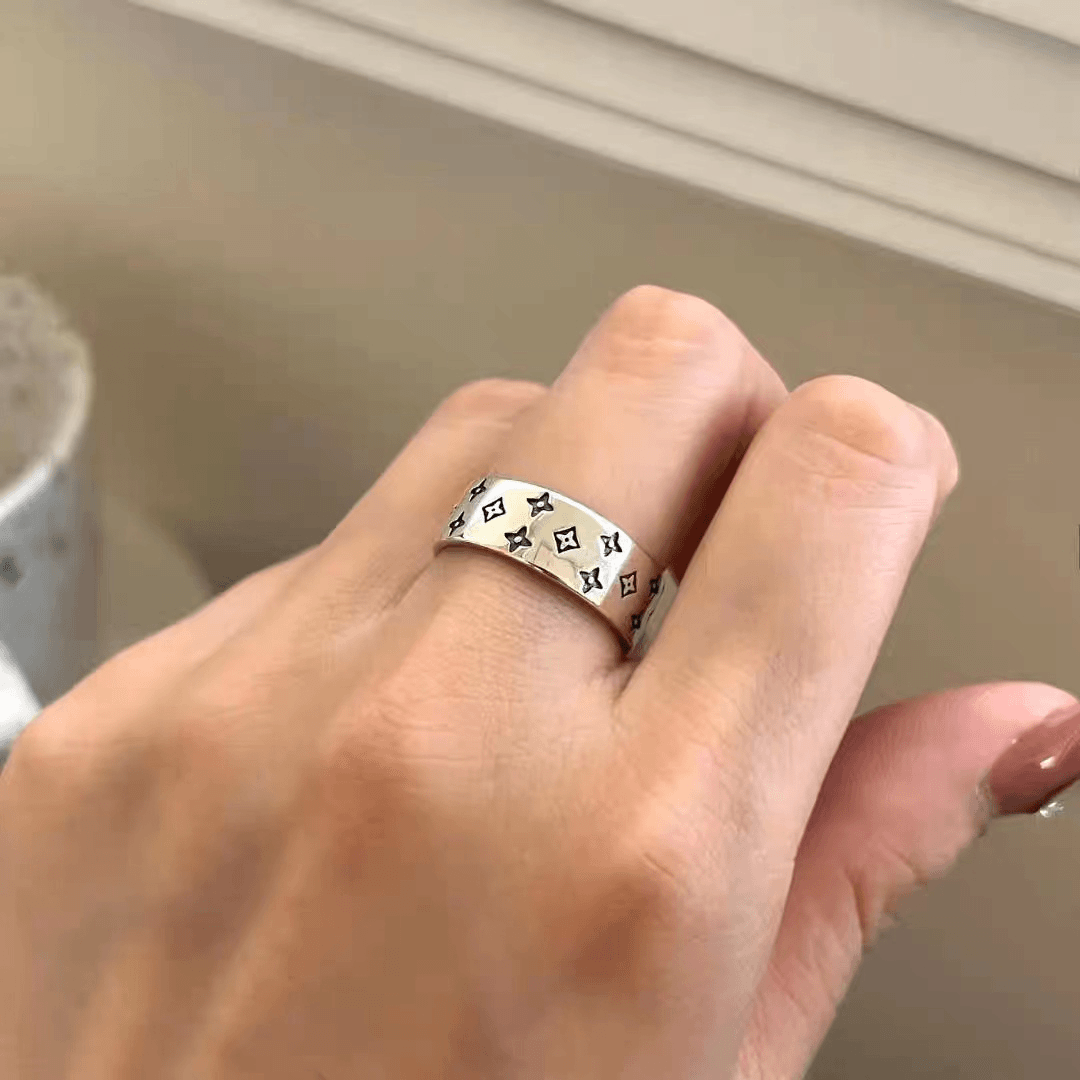 铜合金戒指 H216  小众个性ins时尚简约百搭优雅轻奢可调节戒指