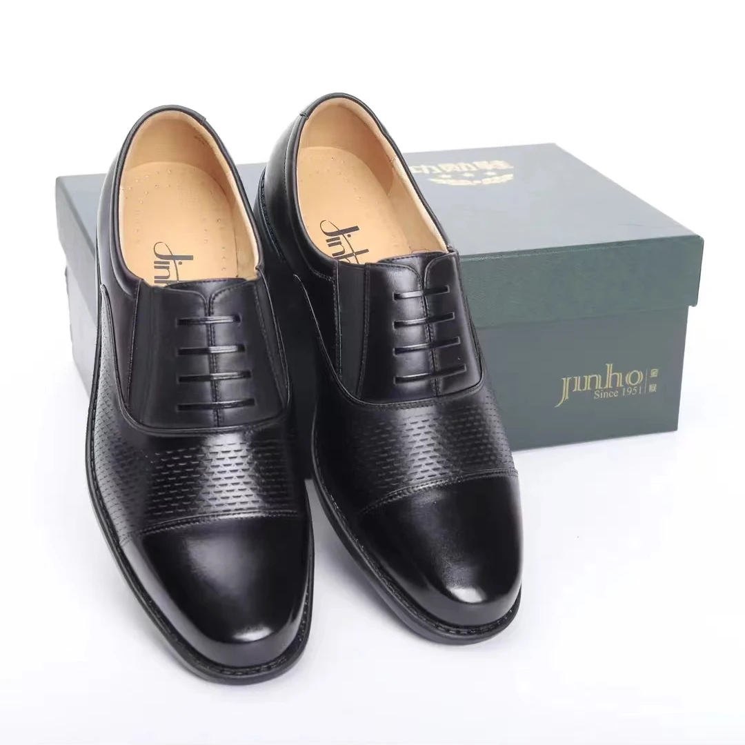 Jinho/金猴夏季软底镂空商务经典三接头男皮凉鞋，30646