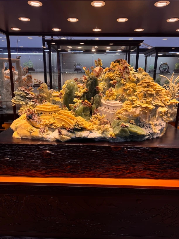 天然岫玉山水摆件