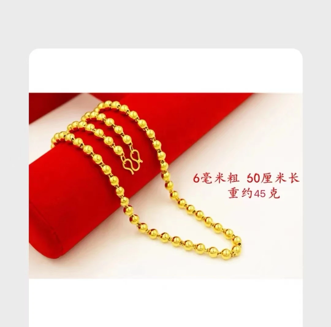 合金项链 【K6圆珠项链】气质  时尚  素款  合金  光珠  男款女款