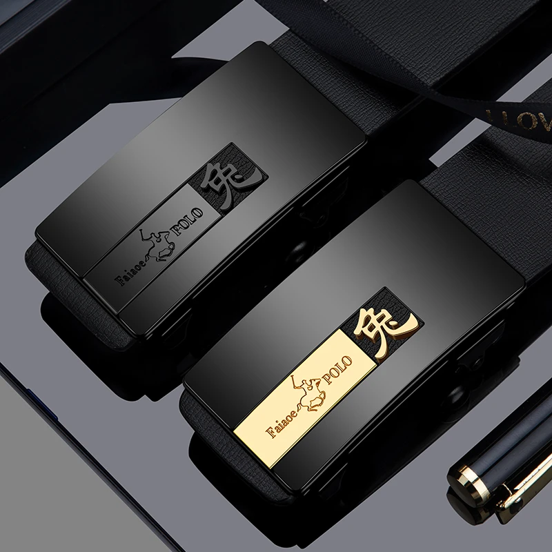 商务百搭男中青年高档时尚几何图案腰带40-50岁2025网红男款皮带