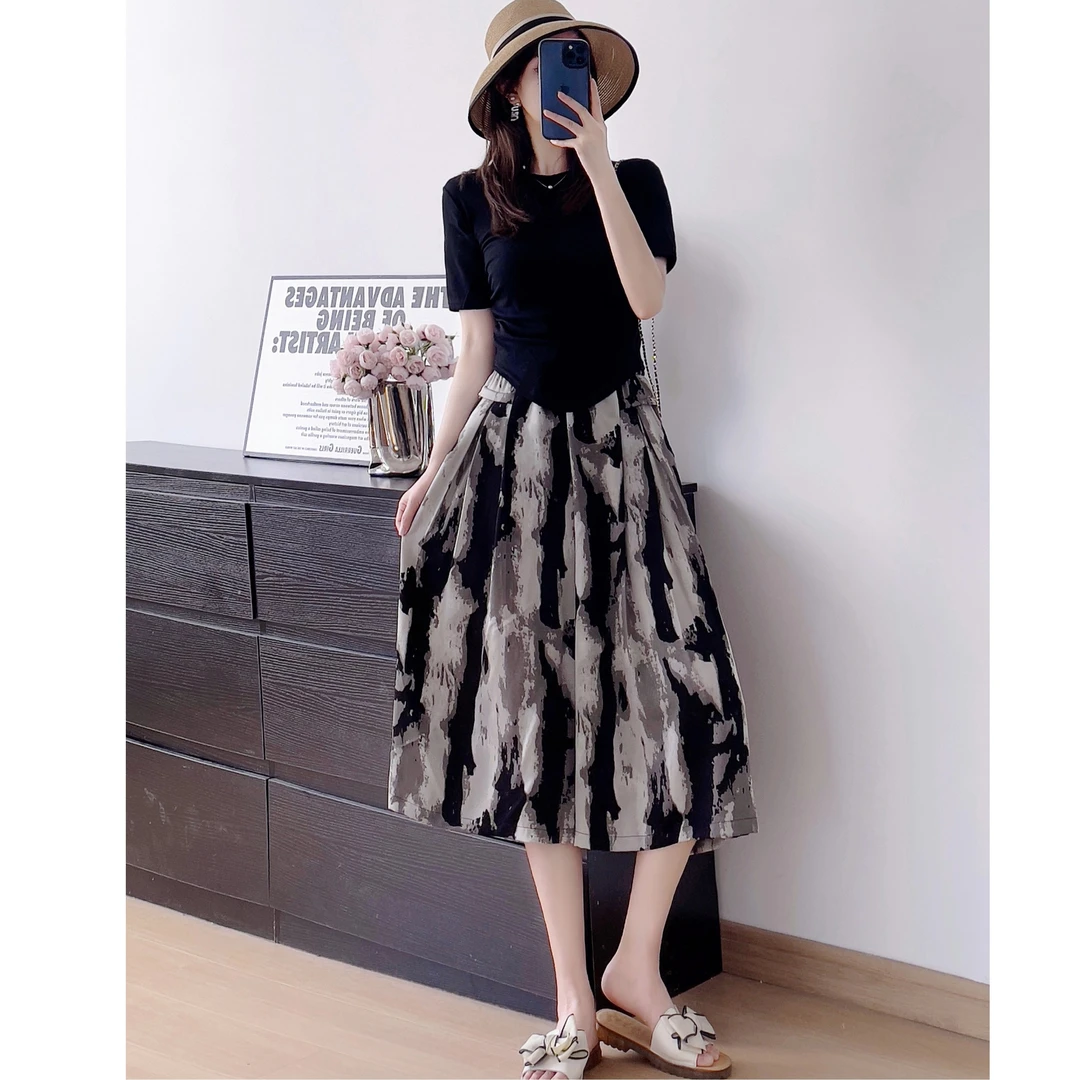 (新国风系列）雪纺裙裤 夏季女薄款休闲垂感复古显瘦百搭时尚