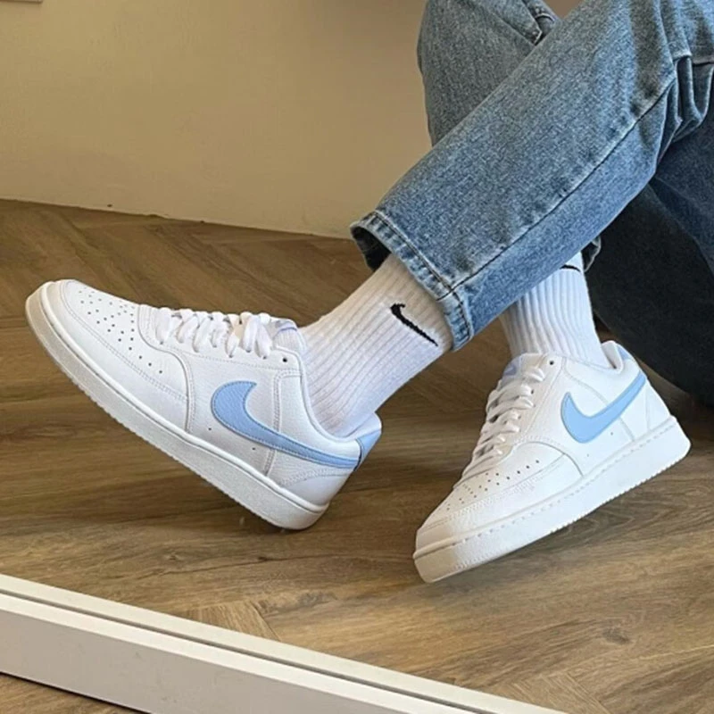 NIKE耐克女鞋COURT VISION LOW经典小白鞋低帮滑板鞋CD5434-115