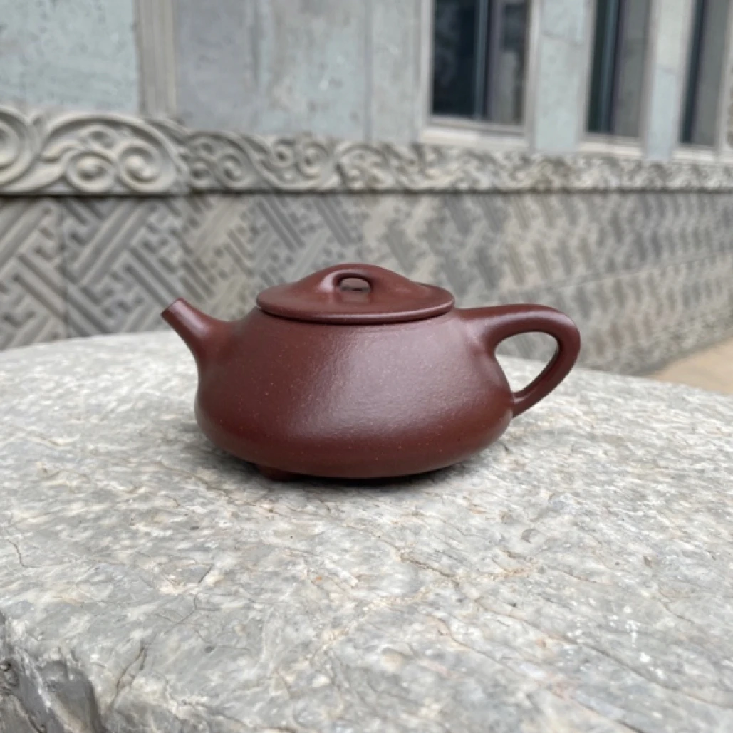 景舟石瓢壶 顾华文全手工制作 底槽清泥料 170毫升