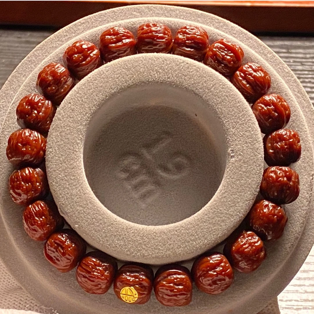 玉化打底教科书牛津红猴头蛤蟆头小核桃11mm 包浆圆润 蟾形稳重