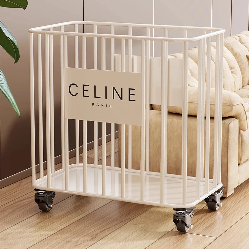 瑜伽垫收纳家用落地带轮可移动健身器材夹缝收纳筐运动装备置物架