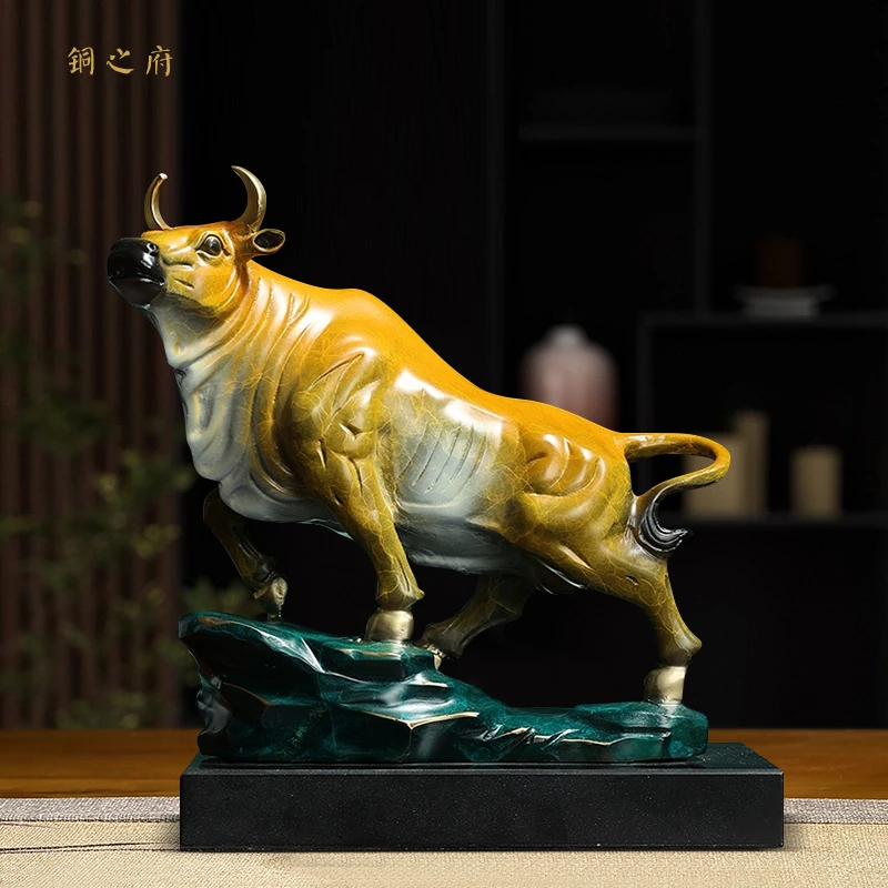 运势如虹创意生肖牛摆件工艺品客厅玄关吉祥物办公室牛开业礼品