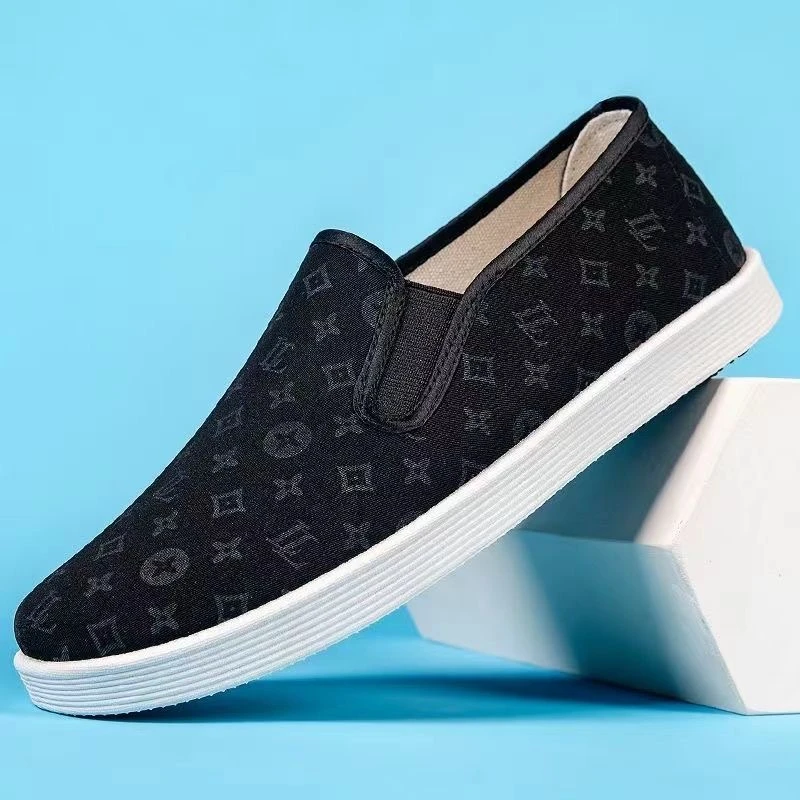 新款老北京印花布鞋男士轻便软底黑色平底男鞋秋冬老北京布鞋加绒