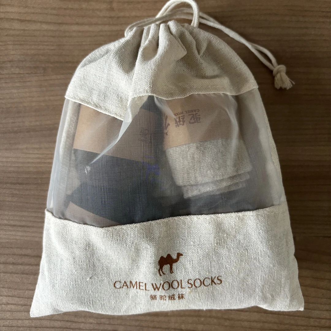 原生态 羊毛驼绒中短筒保暖无痕冬季休闲简约男女袜子 4双装