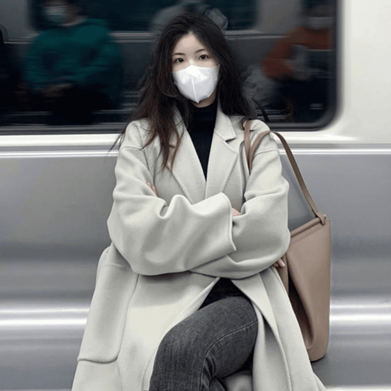 毛呢外套女赫本风高级感小个子2023秋冬爆款韩系双面呢子大衣