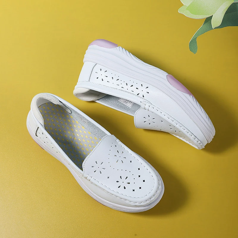 伊护HX正规护士鞋夏季镂空白色舒适感好透气软底工作不累不臭脚鞋