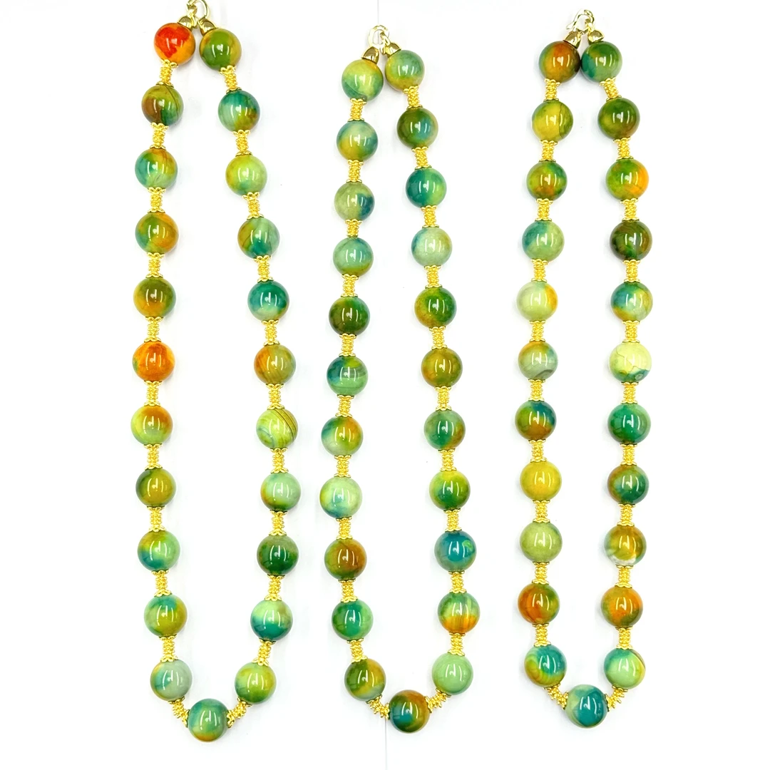 x648-民族风设计款甘文草玛瑙圆珠项链-多样性只发一件