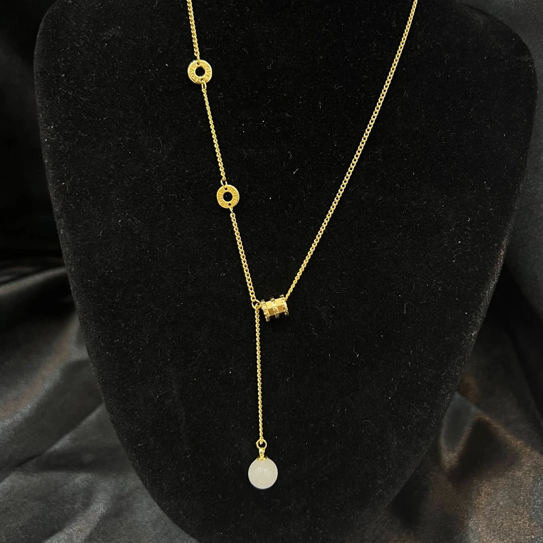 Y1713-轻奢设计款和田玉Y字链-和田玉项链-合金