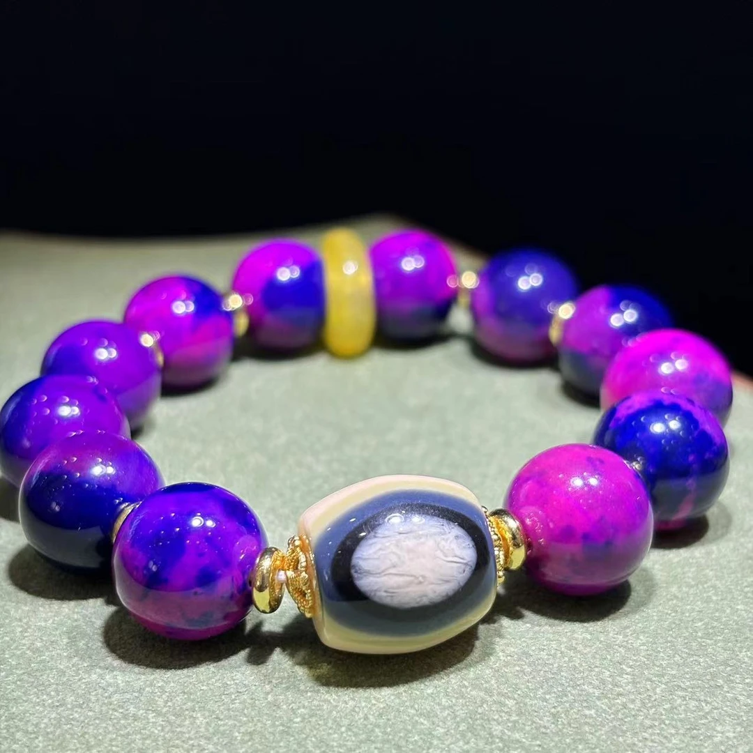 s997-复古宫廷风紫俱来玛瑙圆珠手串-多样性只发一件