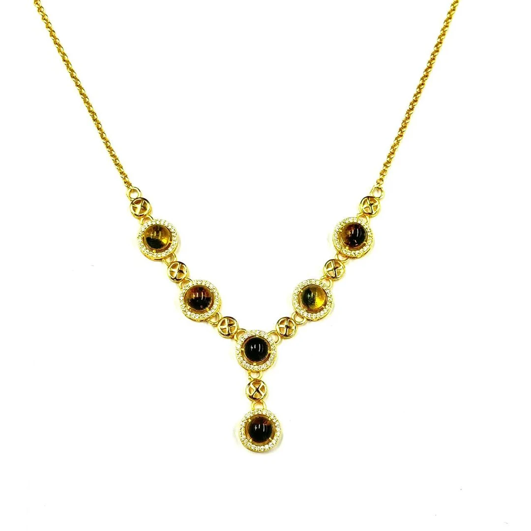 y2152-轻奢设计款琥珀晚宴链项链-赠礼盒