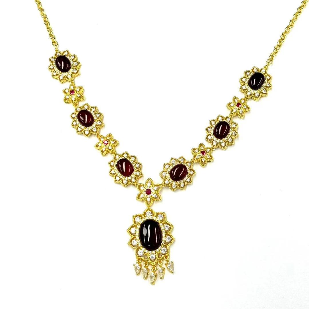 m727-豪华气质款琥珀蛋面晚宴链-赠礼盒