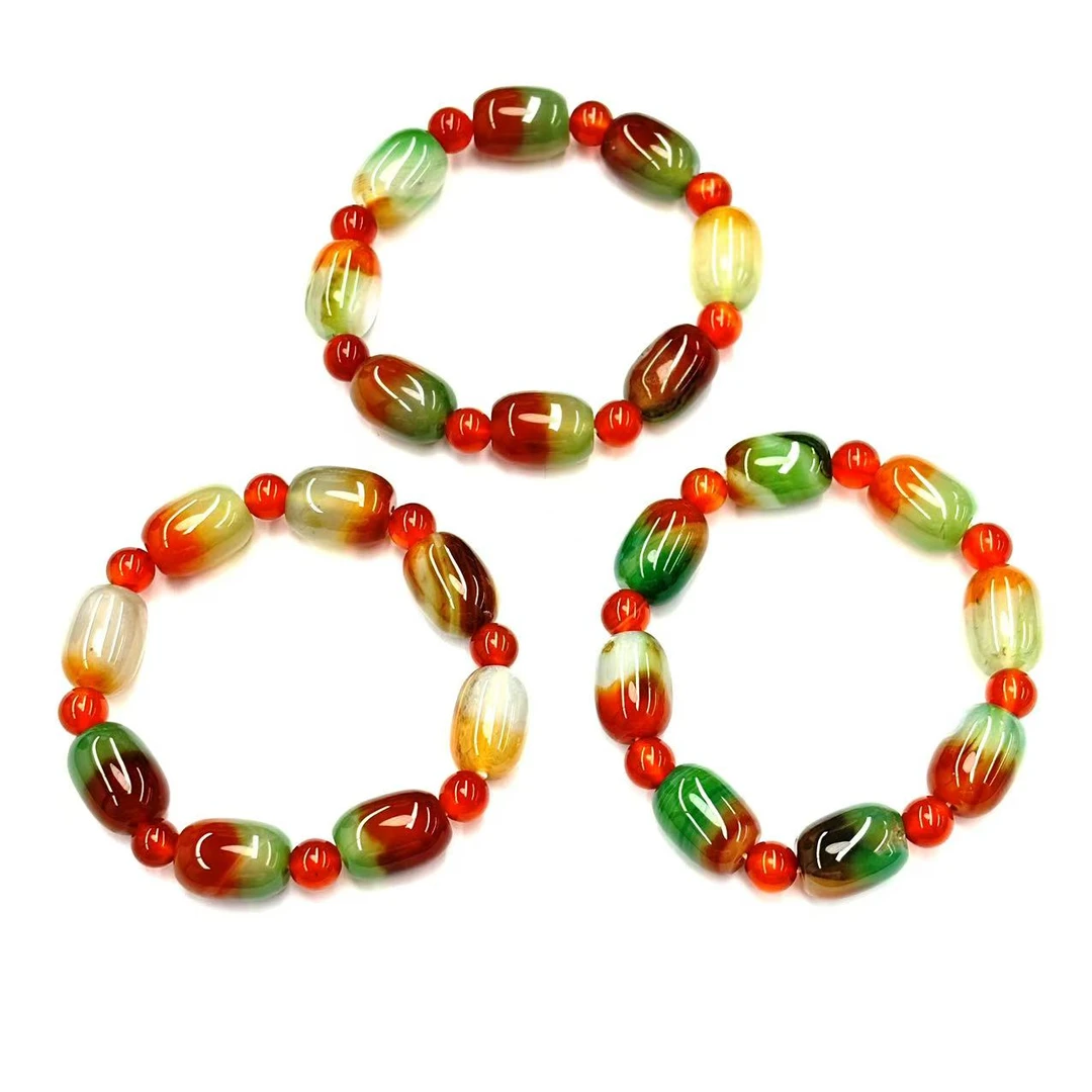 s1245-民族风设计款甘文草玛瑙涌珠手串-多样性只发一件