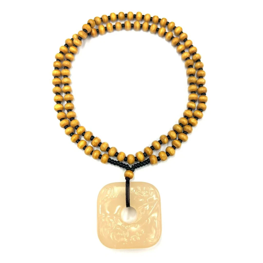 y2400-国风西柚粉好事连连石英质玉吊坠-赠礼盒-配PJ5