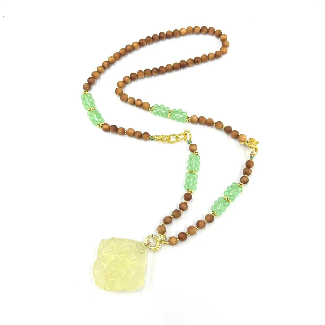 y2367-轻奢设计款黄水晶水晶凤九DIY毛衣链-赠礼盒