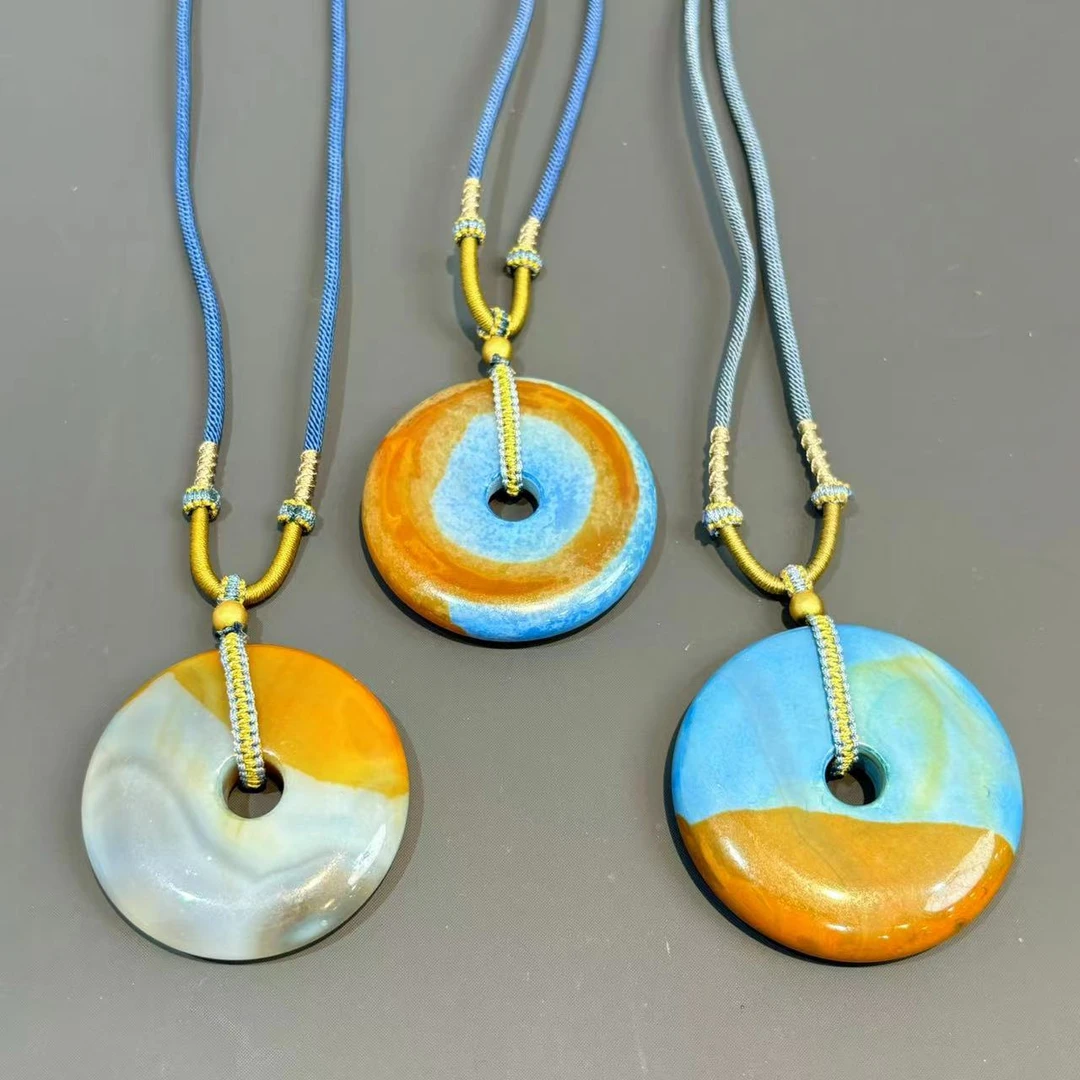 y2183-复古国风款益母玛瑙平安扣吊坠-多样性只发一件