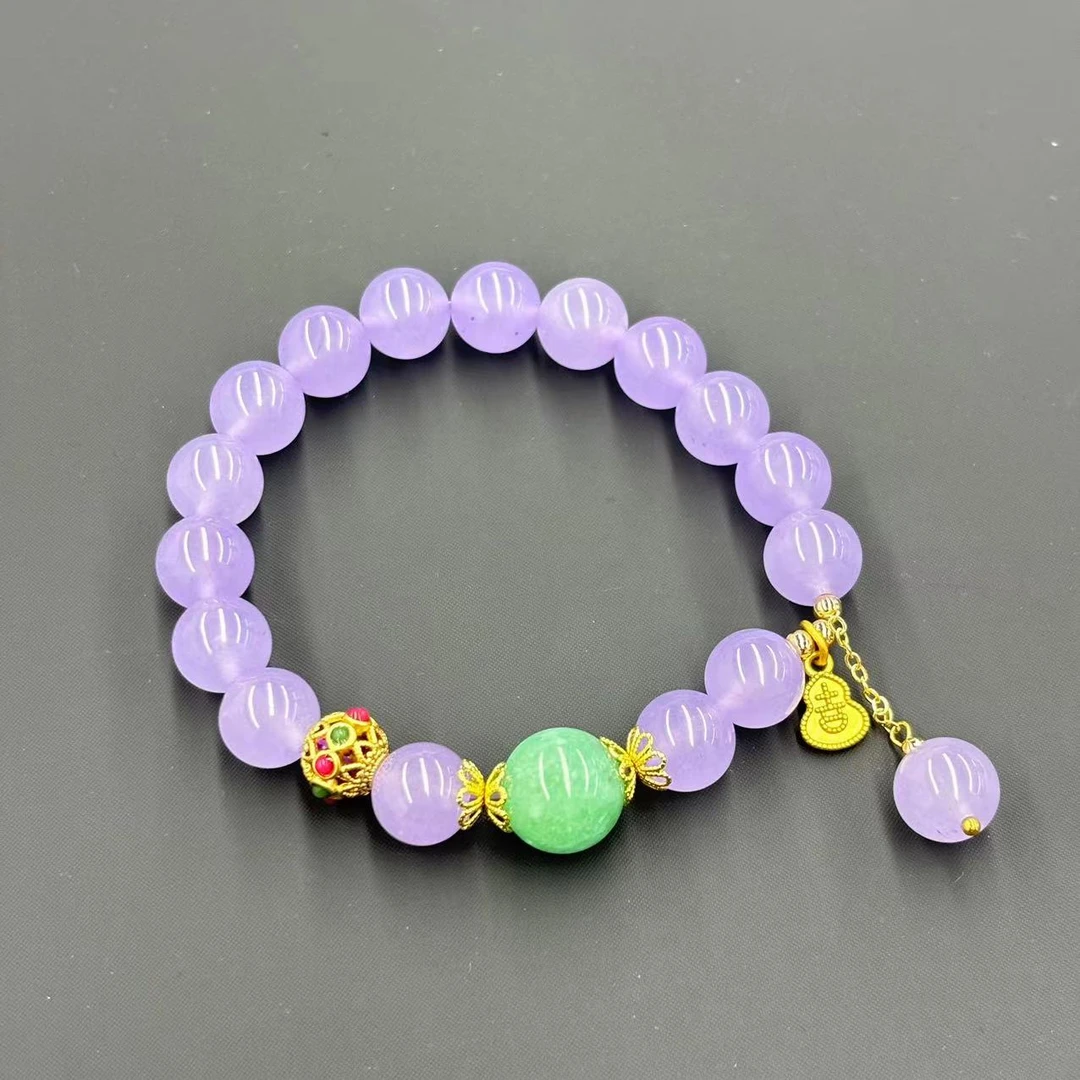 s1126-国风设计款冰紫罗兰玛瑙手串-赠礼盒