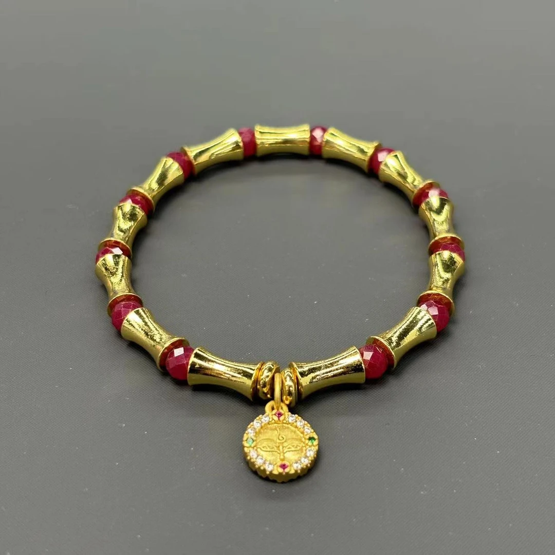 s810-红宝石豪华设计款合成培育节节高手串-赠礼盒