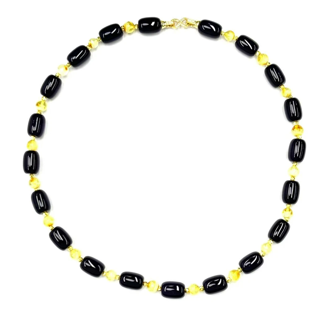 x622-国风设计款紫俱来玛瑙涌珠项链-赠礼盒