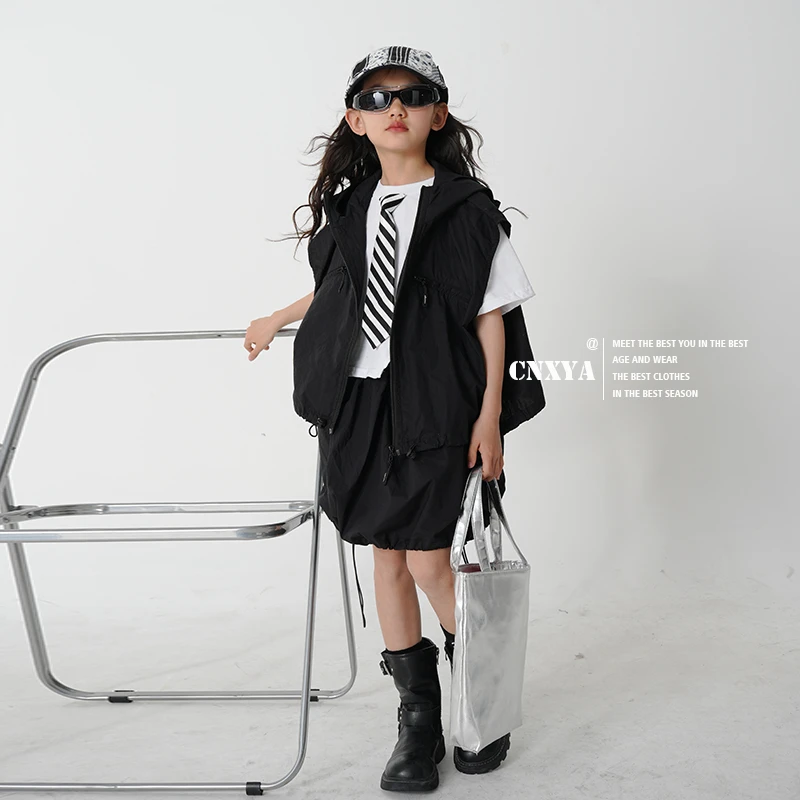 套装编号"662"春季新款儿童马夹无袖女童宽松女大童9马甲洋气韩版