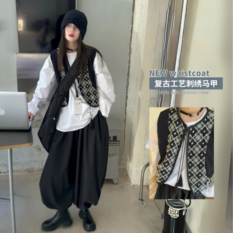 编码"06"套装女童春秋时尚休闲外穿宽松中大童复古童装