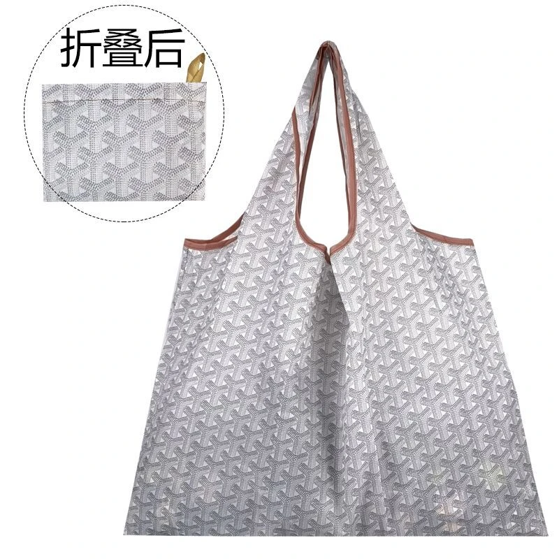 50*60cm大容量折叠包单肩包手提包白色格子